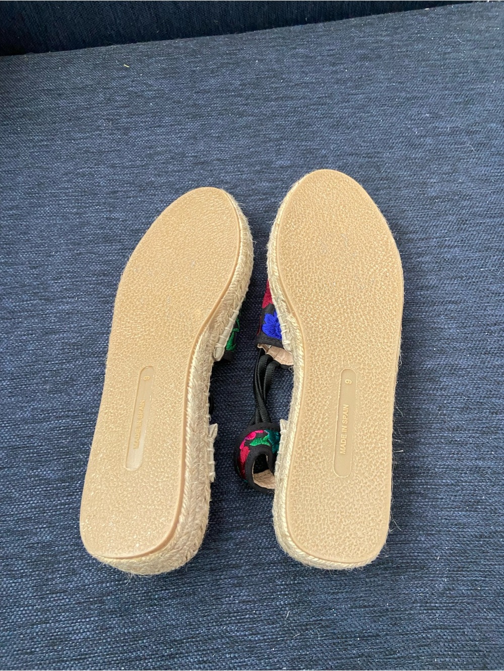 Sesto Meucci Black Espadrille Slip-On with Multicolor Floral Embroidery 9 - Picture 7 of 7